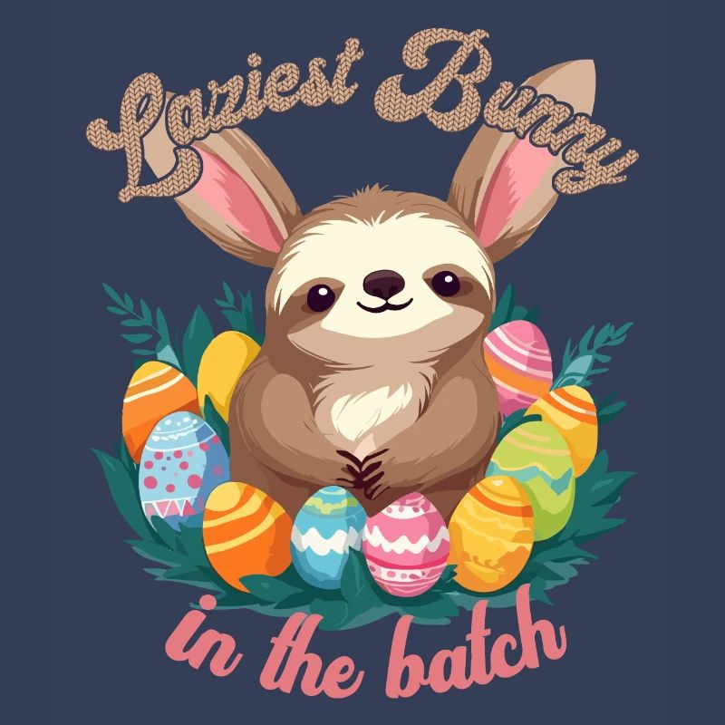 Funny Saying Sloth Easter Bunny Sweet Easter