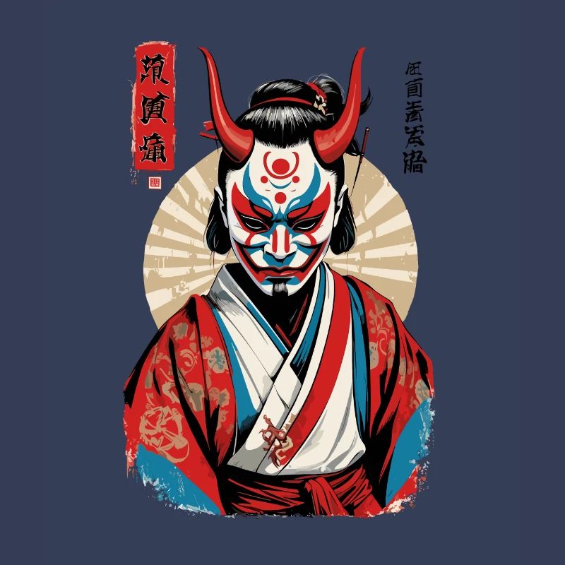 Oni Demon Mask Japanese Samurai Artwork