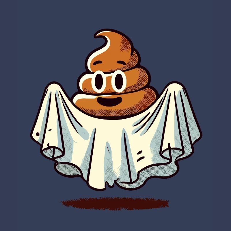 Drôle Caca Pile Ghost Bull Feuille Caca