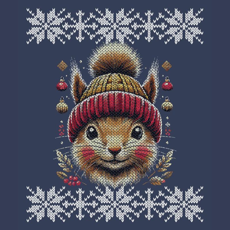 Winter Joy with Squirrel in Knitting Pattern