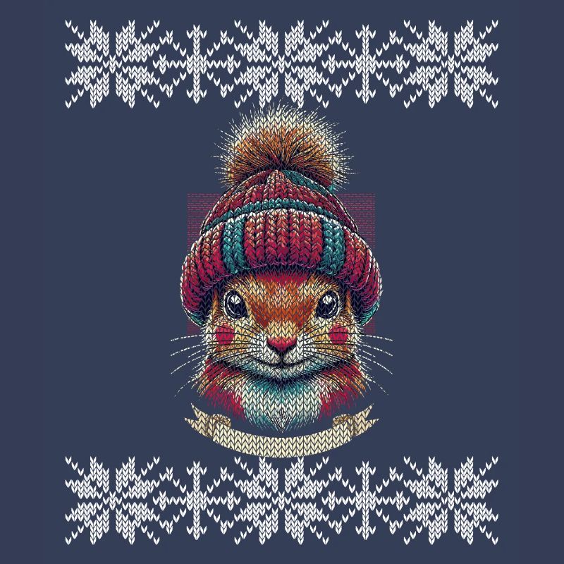 Winter squirrel with cap