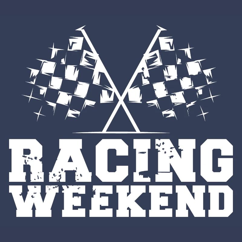 Voitures de week-end de course Symbole de course Drapeau
