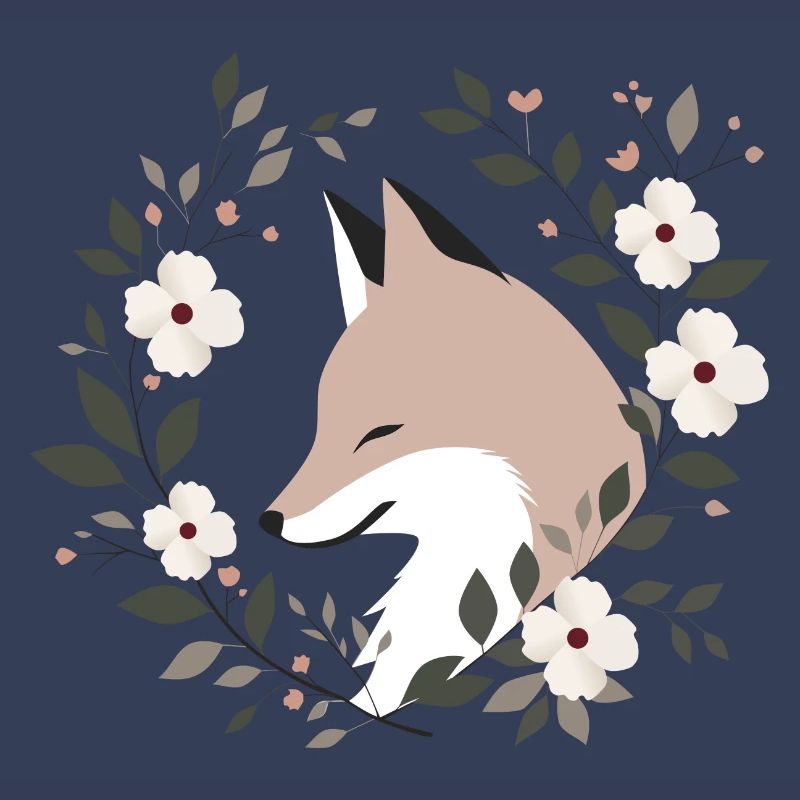 Fuchs mit Blumen