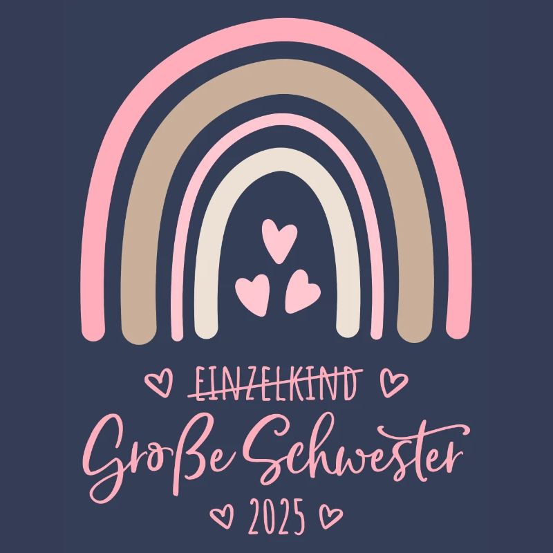 Boho Regenbogen Einzelkind Große Schwester 2025