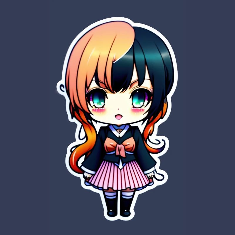 Nettes Chibi-Mädchen, süßer Chibi-Aufkleber