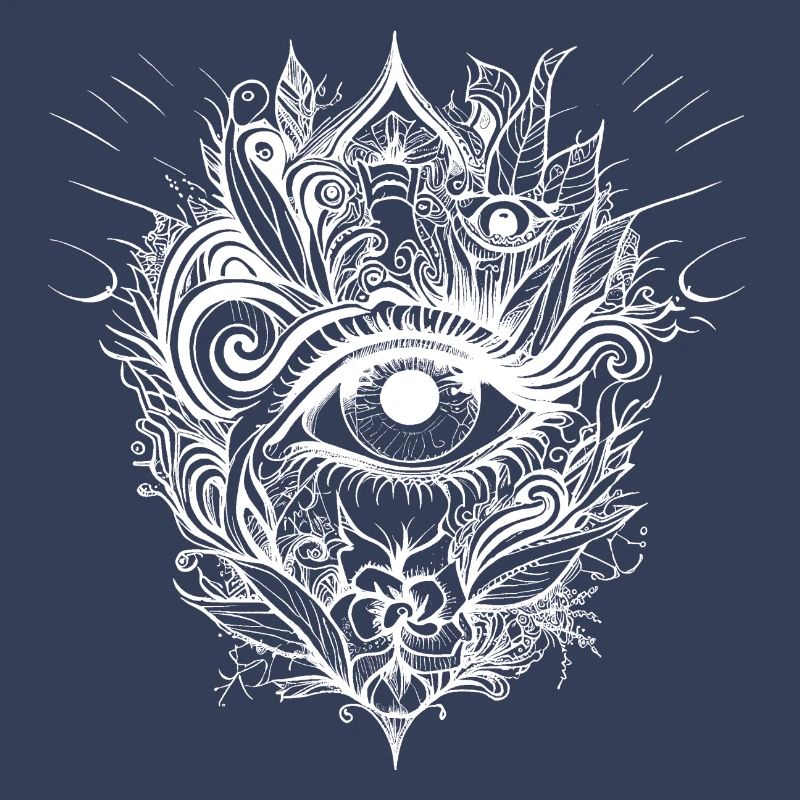Psychedelic eye with trippy patterns