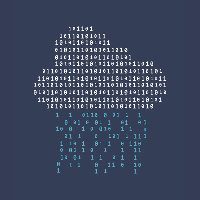 Programmeur - code binaire nuage pluie