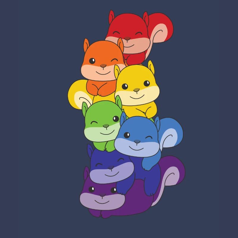 Regenbogen Eichhörnchen süße bunte Eichhörnchen