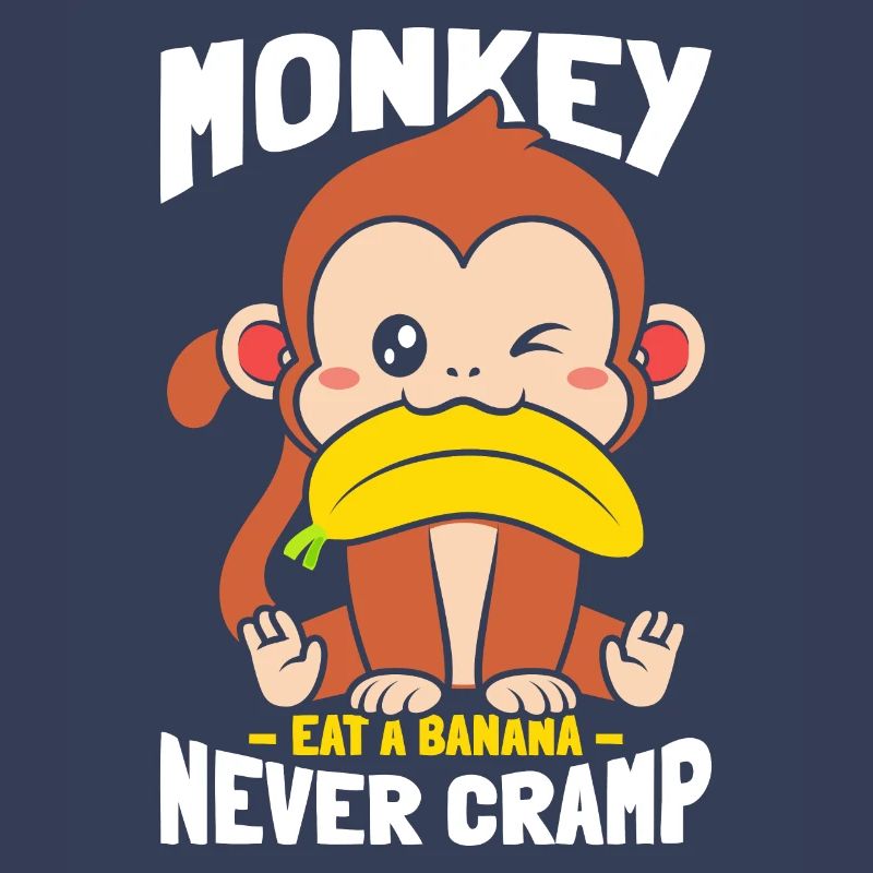 Singe mangeant de la banane sans crampe