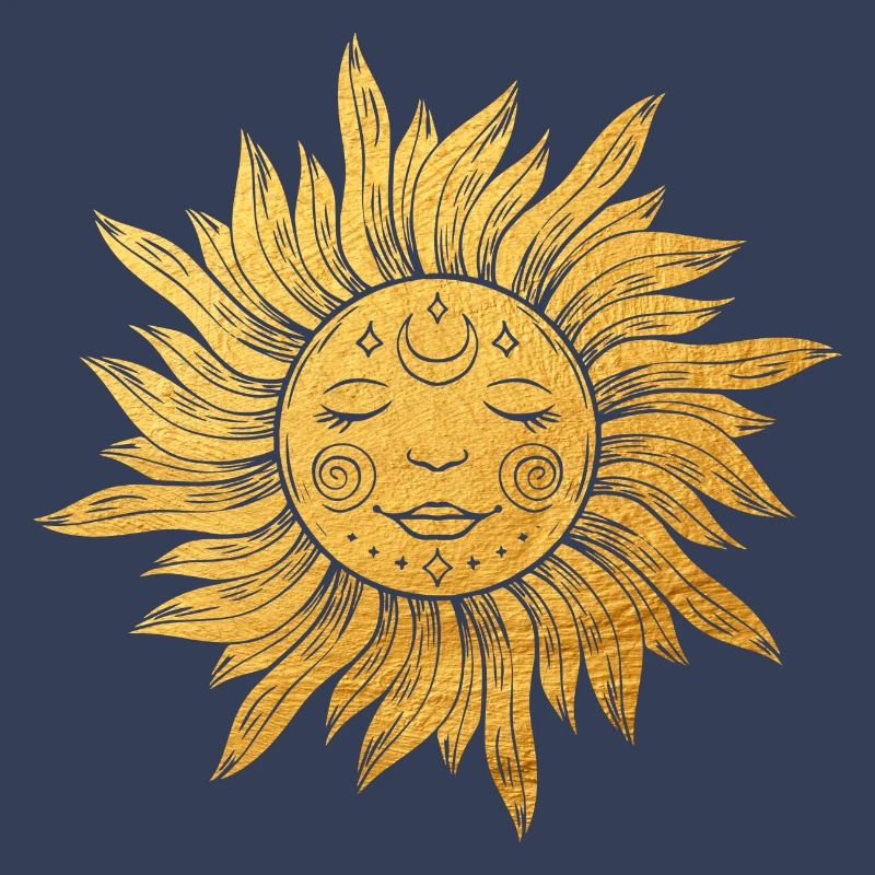 Sun face with rays, esoteric, mystical