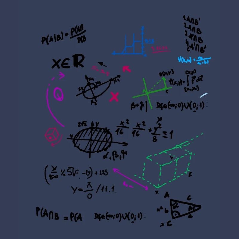 Math Complex Mathematical blackboard with formulas