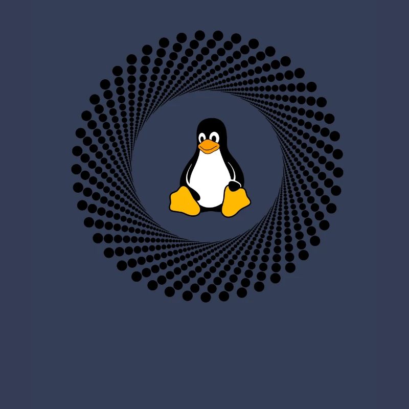 Computer System Penguin Nerd pc inside Program lo