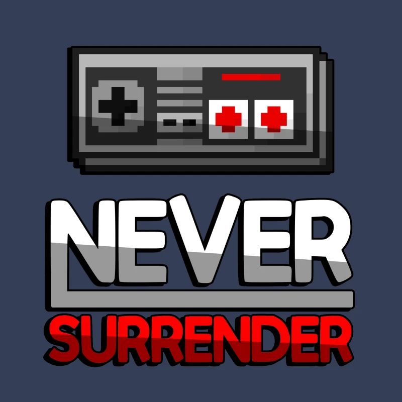 NEVER SURRENDER (Red) + NES Controller - Gaming