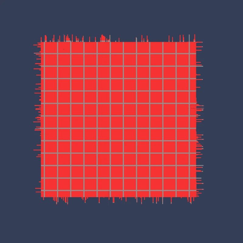 red square shape crossed checkered pattern