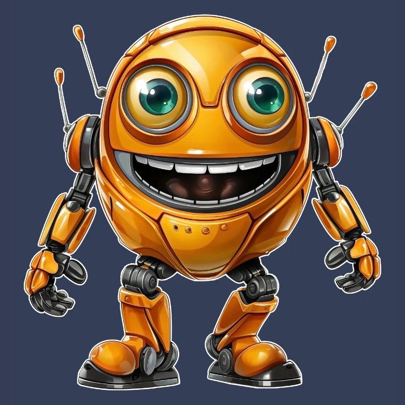 Orange Android Robot diffuse de bonnes vibrations