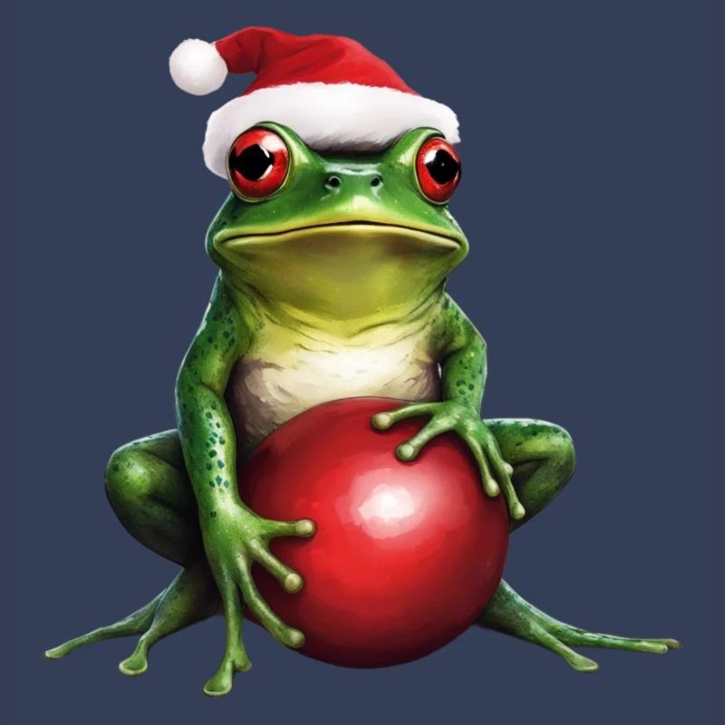Frosch mit Weihnachtskugel 1