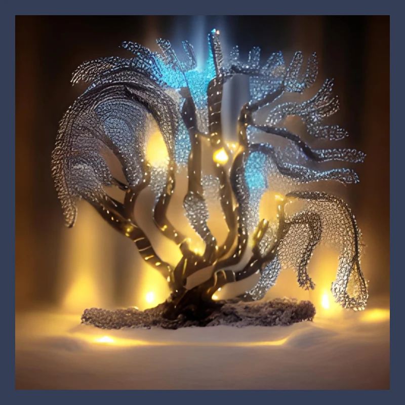 Alter Baum mit Lichtern