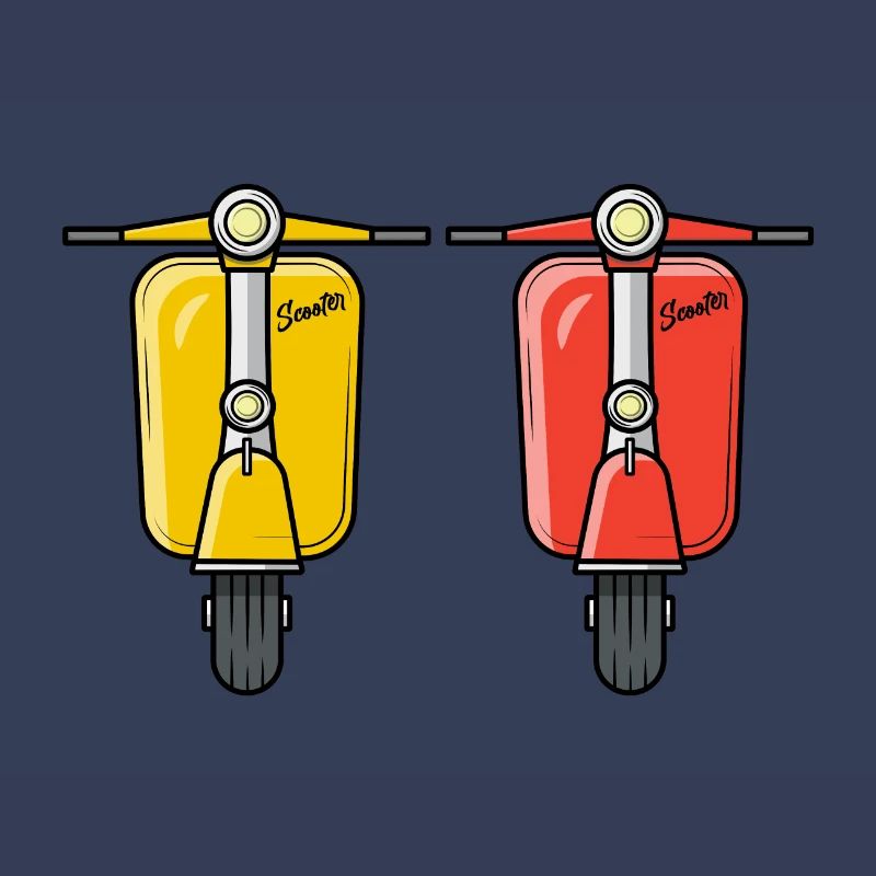 2 Scooter Motorroller Rollergelb rot