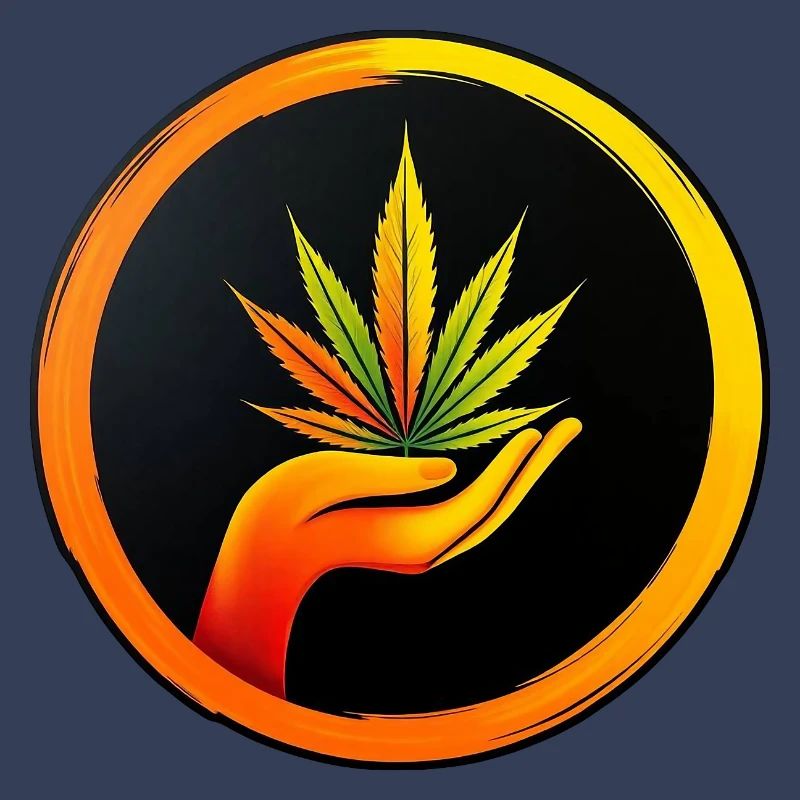 Marijuana leaf - LOGO button 1