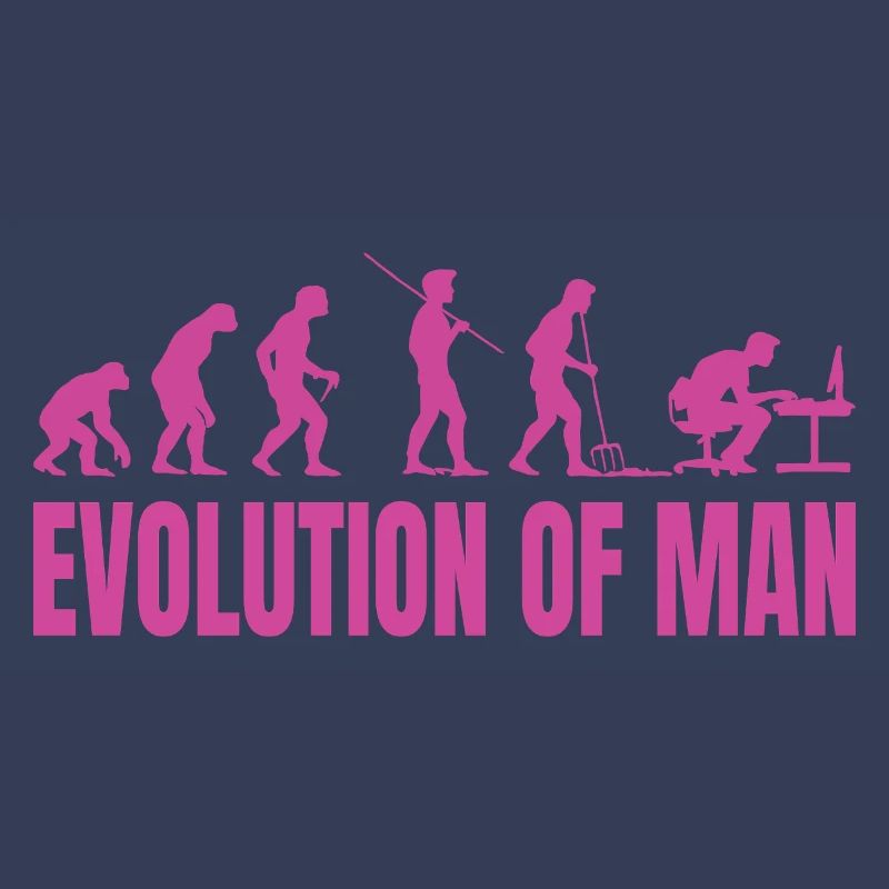 Evolution of Man Programmierer Informatik pink