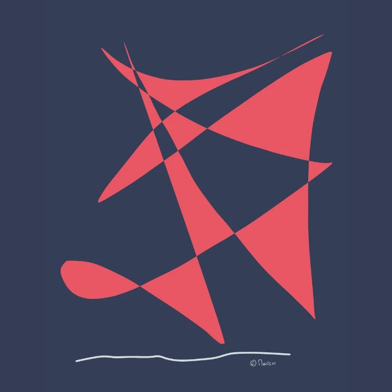 Cheval de dessin abstrait avec acrobate comme cavalier