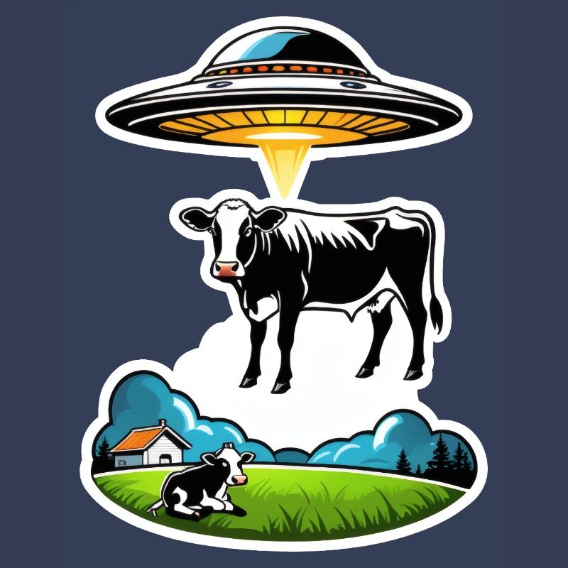 Alien UFO cow abduction