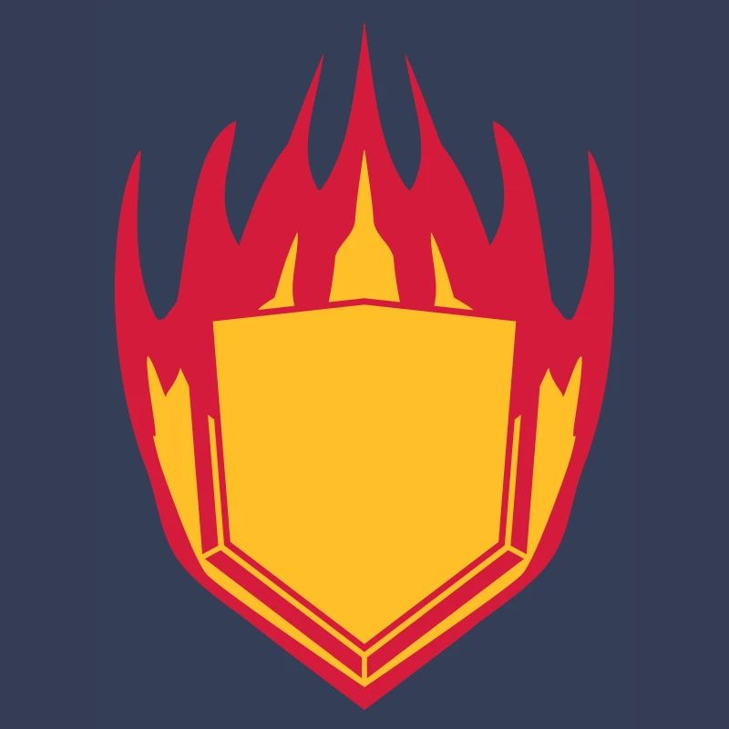 hot fire flames angular shield emblem emblem frame