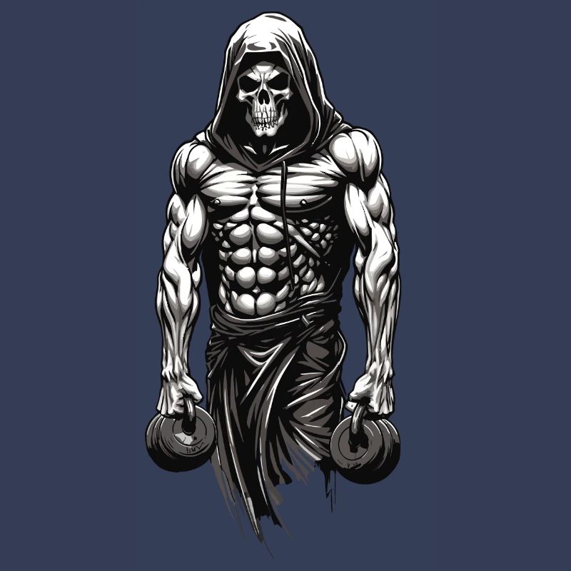 Kraftvolles Bodybuilder Skelett Training Design