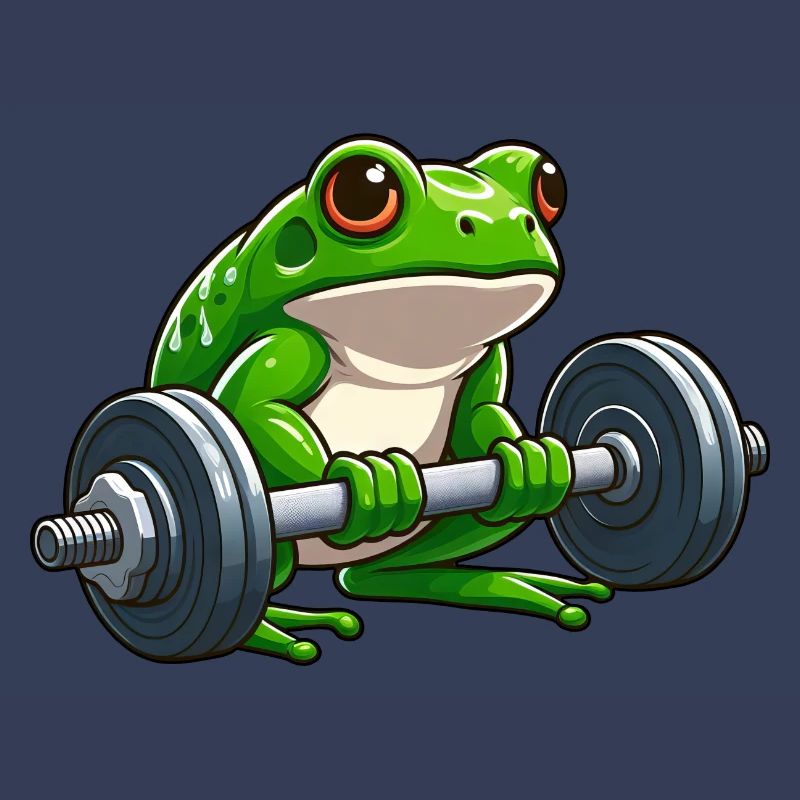 Strong frog while lifting weights