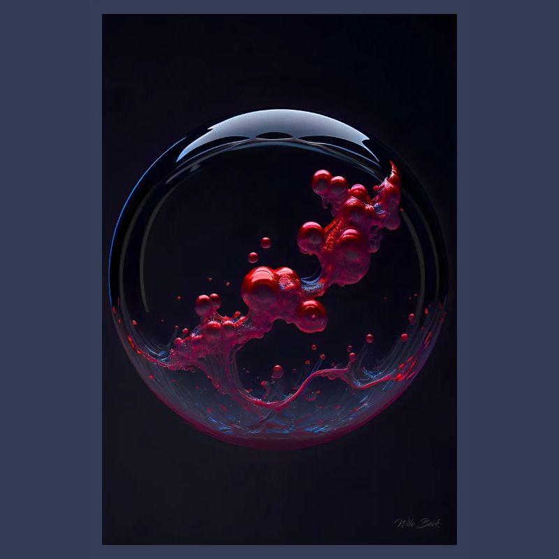 Clouds in a bubble red 3
