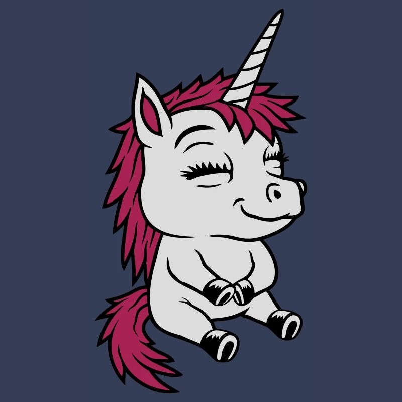 Sitzendes kleines Comic Einhorn