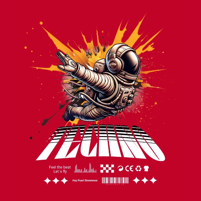 Astronaut in Sprayer Splash Techno