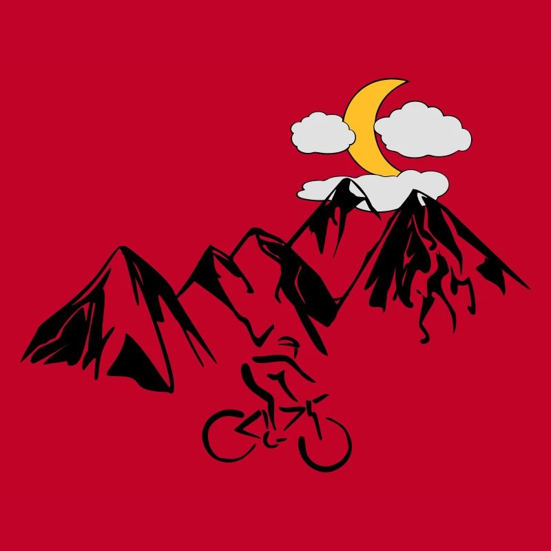 Mountainbiker mit Bergen