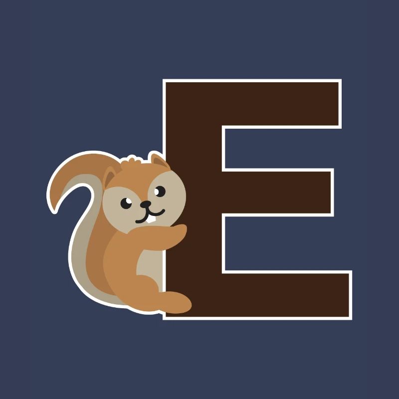 Ein E wie das Eichhörnchen das an dem E hängt