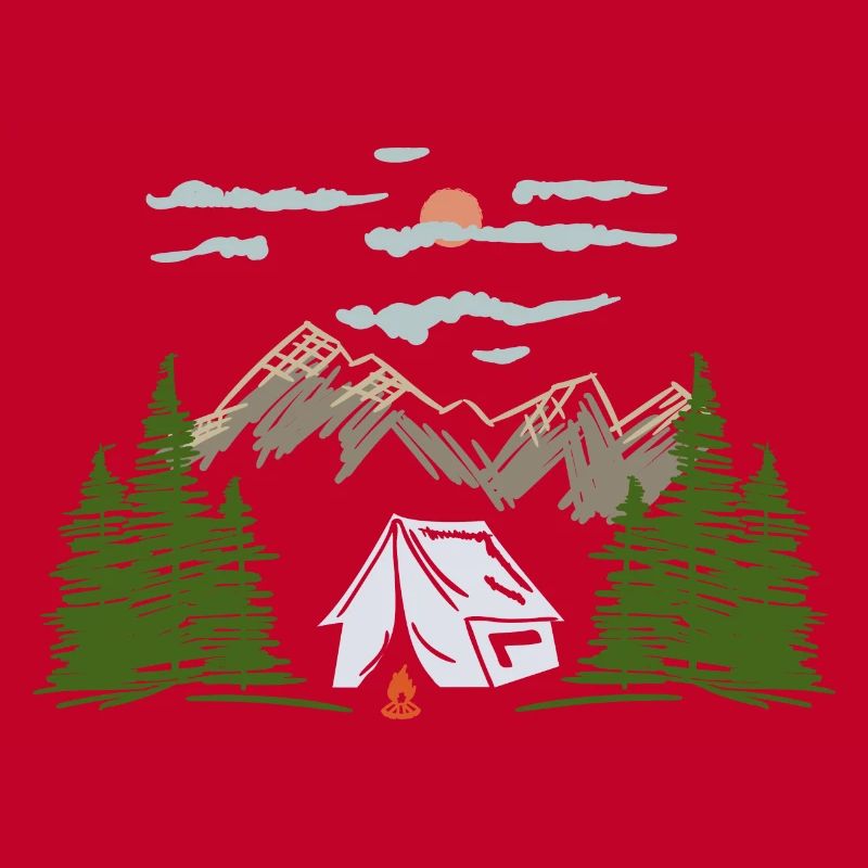 Camping Camping Mountain Motif Gift Idea