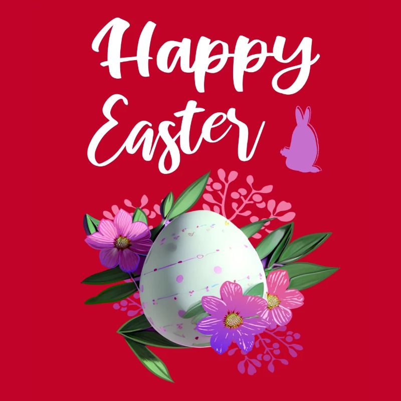 Happy Easter Flowers Easter Egg