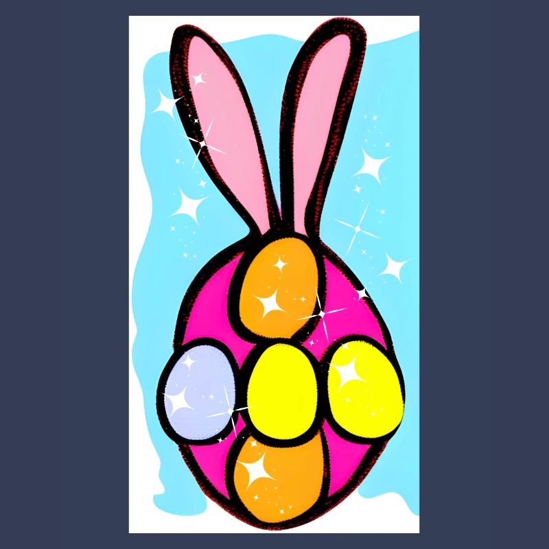 Colorful Easter Bunny Eggs Illustration