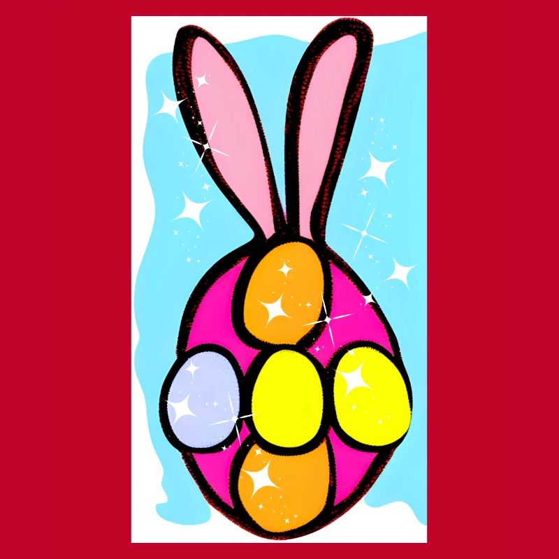 Colorful Easter Bunny Eggs Illustration