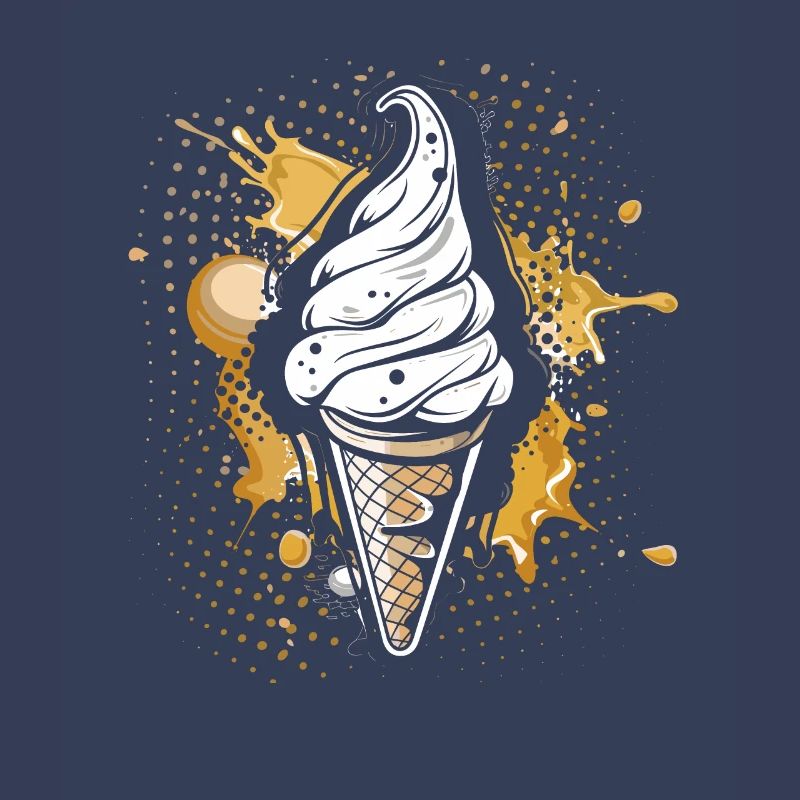 Cornet de crème glacée Éclaboussures de couleur