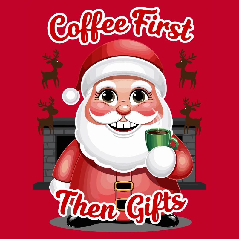 Weihnachtsmann mit Kaffee