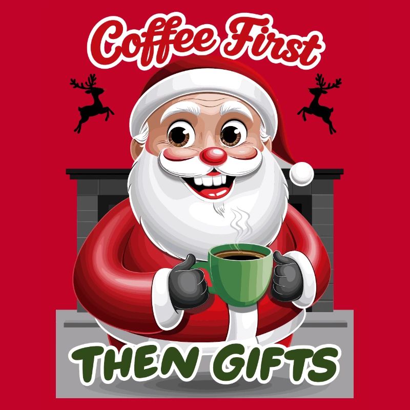 Weihnachtsmann mit Kaffee