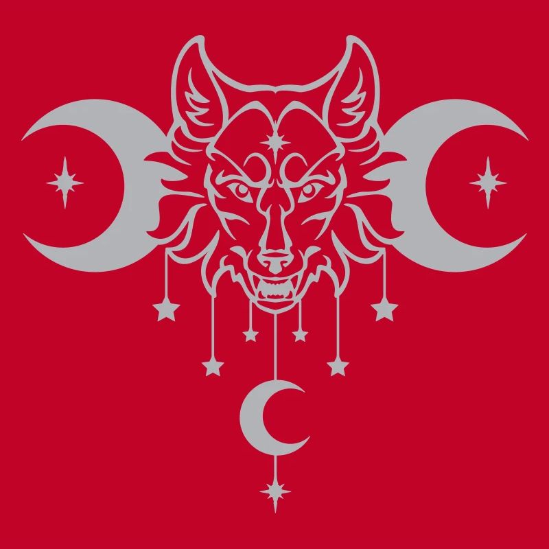Wicca Moon Wolf - Anpassbare Farbe