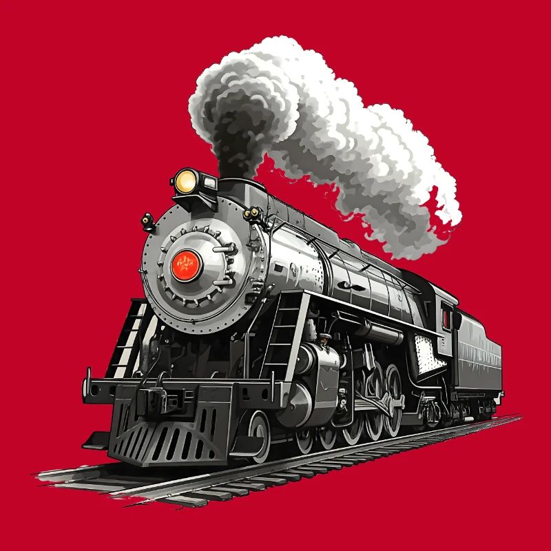 Nostalgische Dampflok - Eisenbahn Illustration