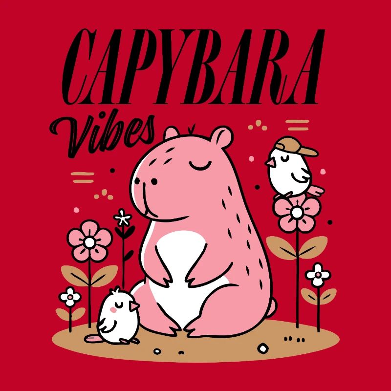 Entspanntes Capybara mit Freunden