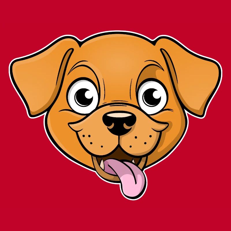 Fröhliches Bild eines Hundekopfes