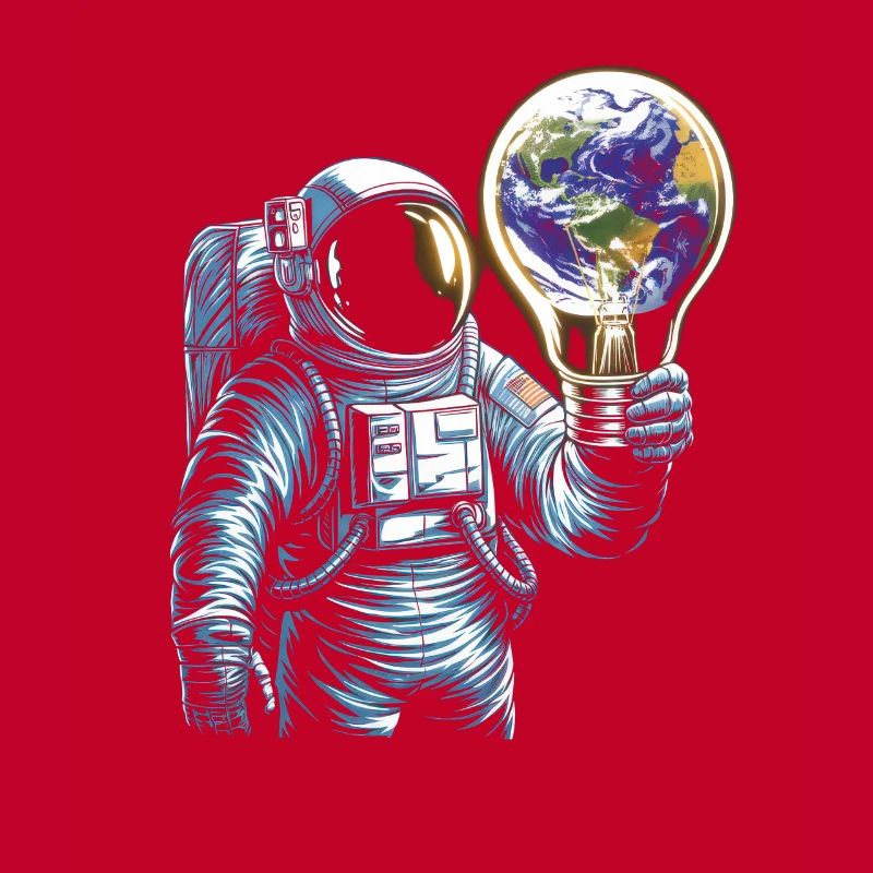 Astronaute spatial avec lampe globe