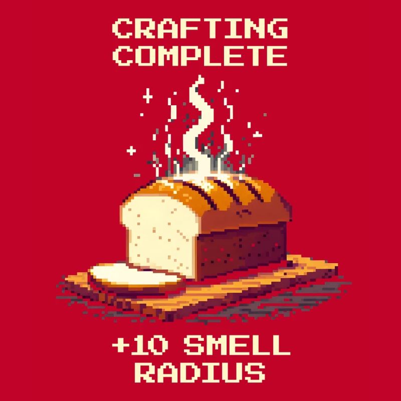 Crafting completed: +10 scent radius | Bread humor