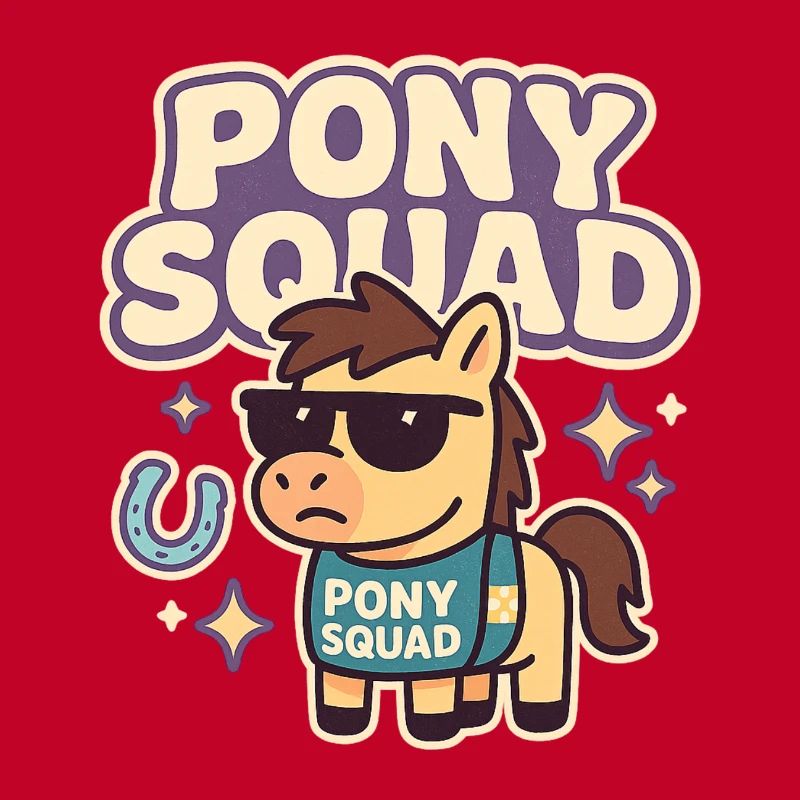 Conception de dessin animé Pony Squad