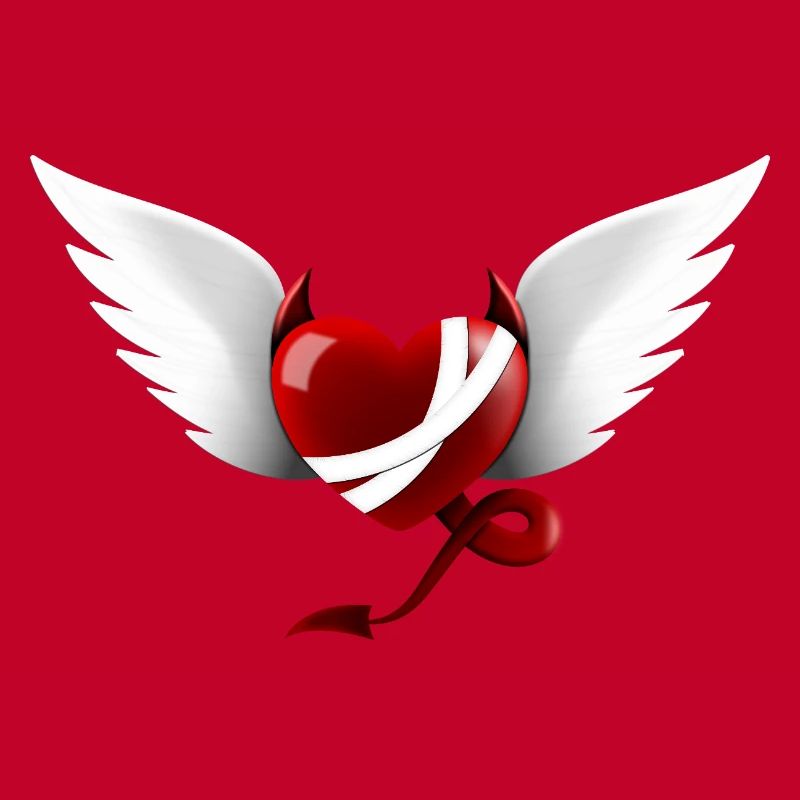 Heart Devil Angel Design Gift