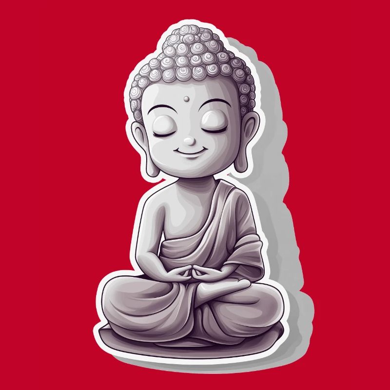 Meditating Buddha with calm expression